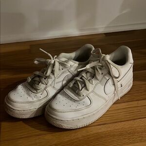 NIKE White Air-force 1 Sneakers (AF1) — Youth 4.5